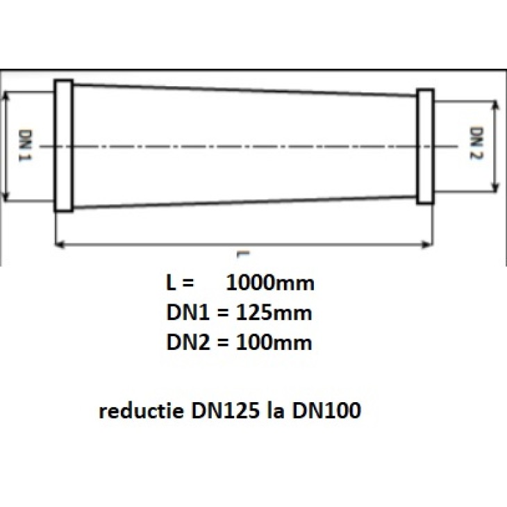Reductie pompa beton DN125 la DN100